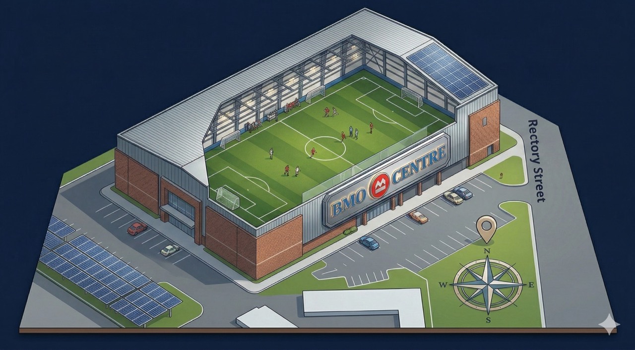 Sports training facility aerial view